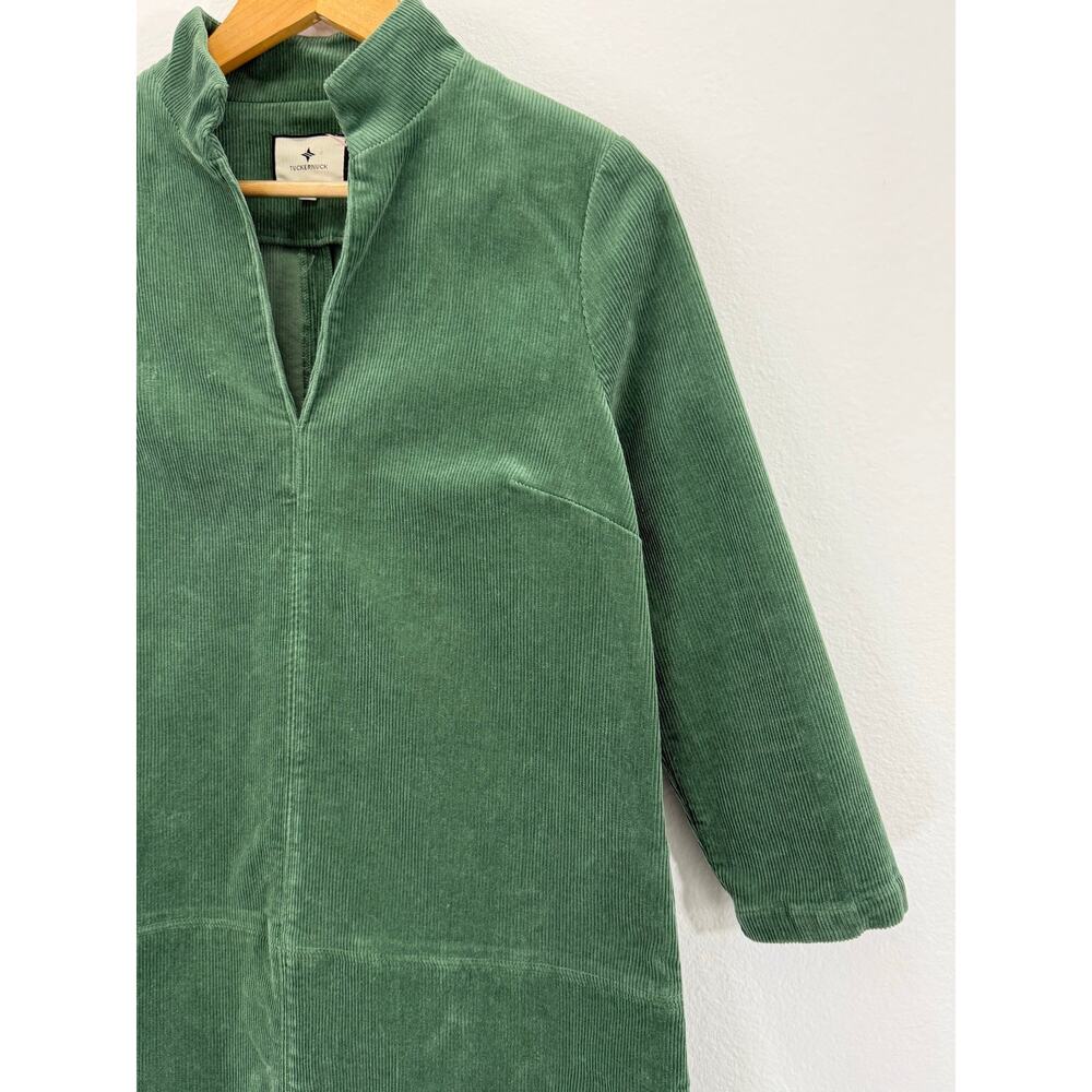 Tuckernuck Clifton Corduroy Mini Dress Green Cotton A-Line Lined Size M - Picture 7 of 11